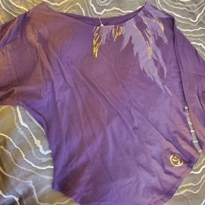 Zumba Wear batwing long sleeve purple shirt